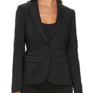 HARVE BERNARD NAVY BLUE ONE BUTTON BLAZER 8